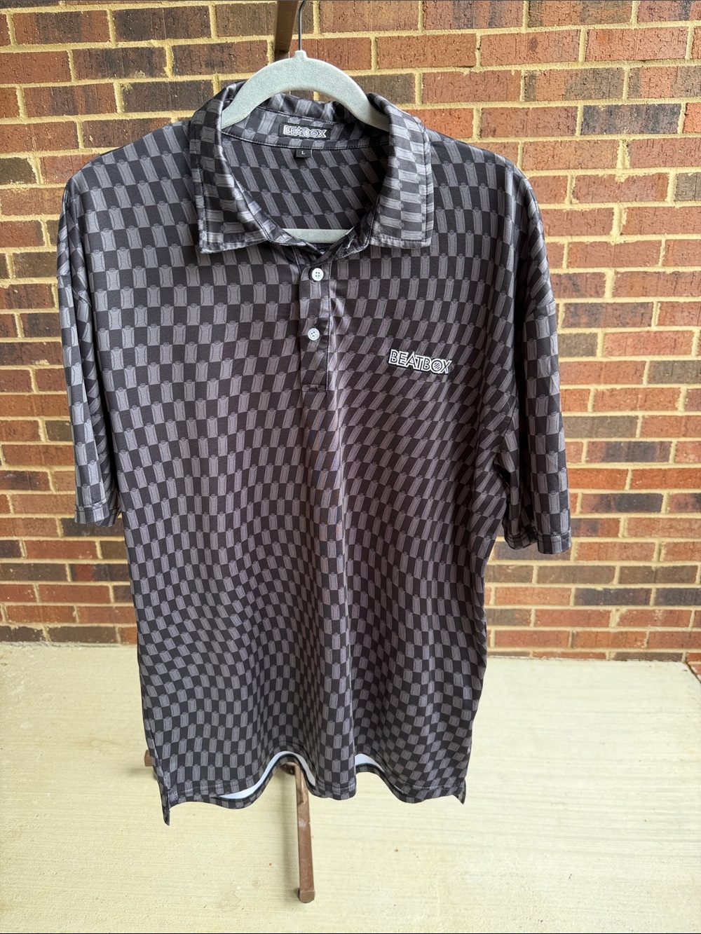 Beatbox Men’s Black Checkered Polo Shirt